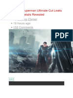 Batman V Superman Ultimate Cut Leakssss Early Plot Details Revealed