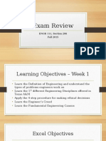 Exam 1 Learning Objectives