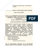 Logros e Indicadores de Logros para La Asignatura de Lengua Castellana