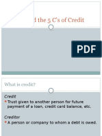 Credit and The 5 C's of Credit