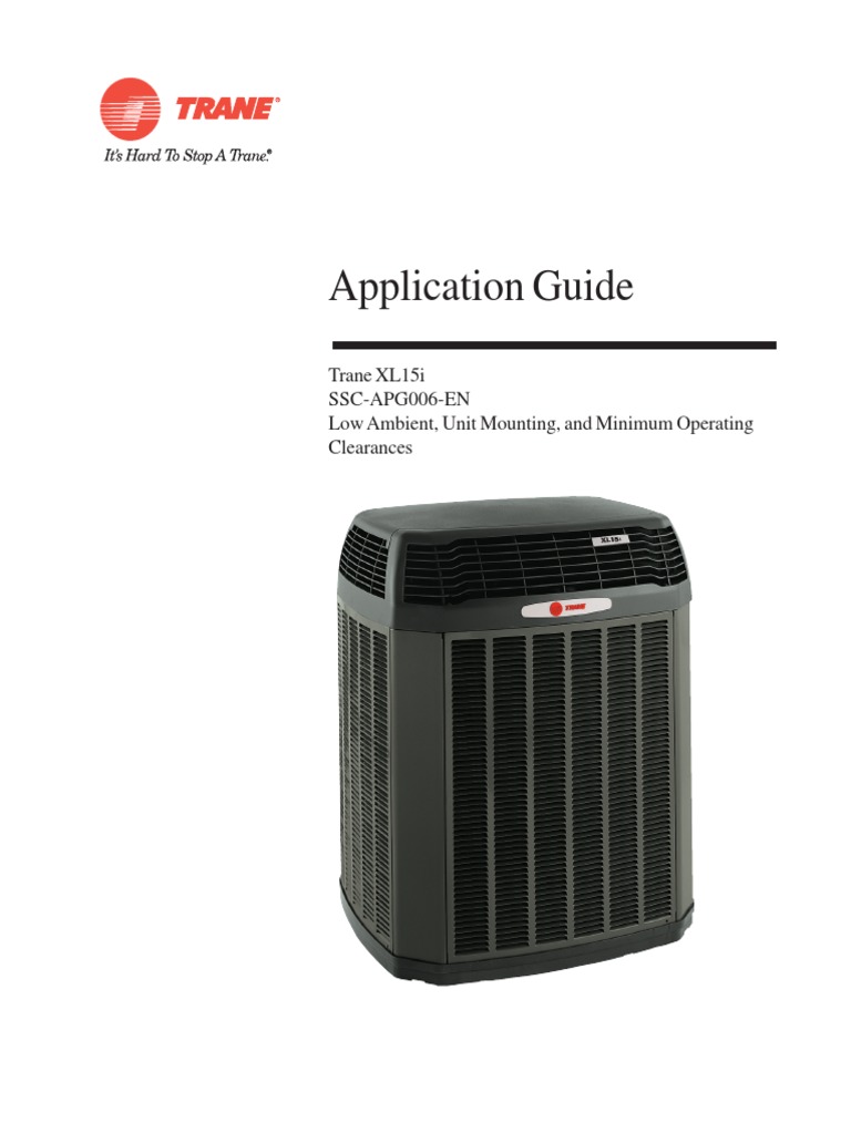 Trane Clearance Specs Air Conditioning Heat Pump