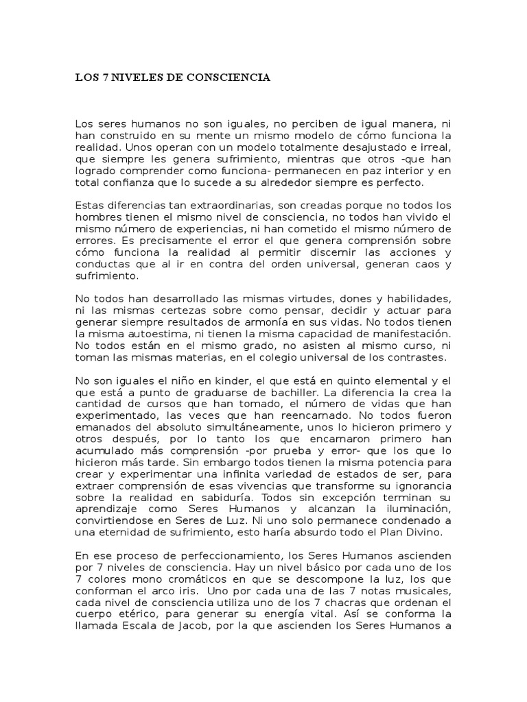 Los 7 Niveles de Consciencia | PDF | Color | Comprensión