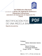 Rectificación por lotes mezcla binaria