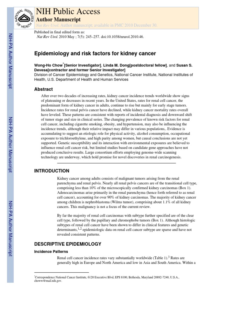 NIH Public Access: Author Manuscript | PDF | Cancer | Hypertension