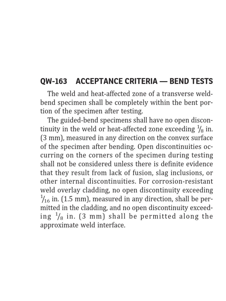 Bend Test Acceptance CriteriA | PDF
