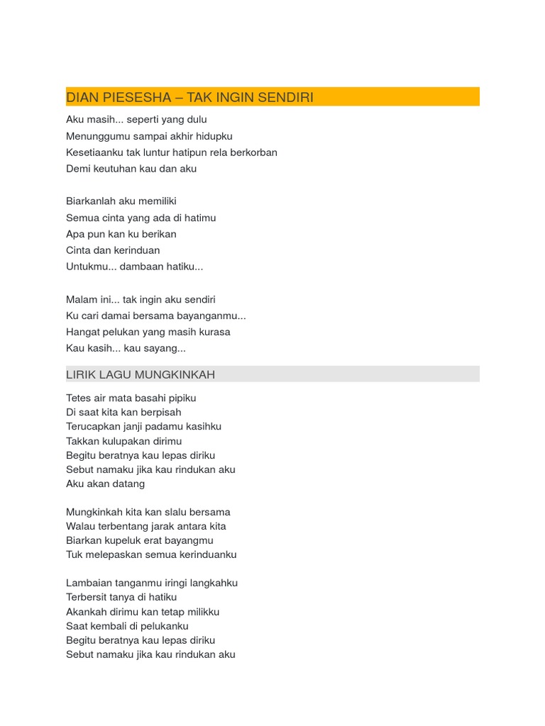 Lirik Lagu Pdf