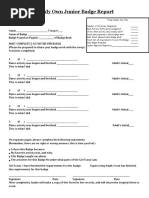 JR Badge Worksheet