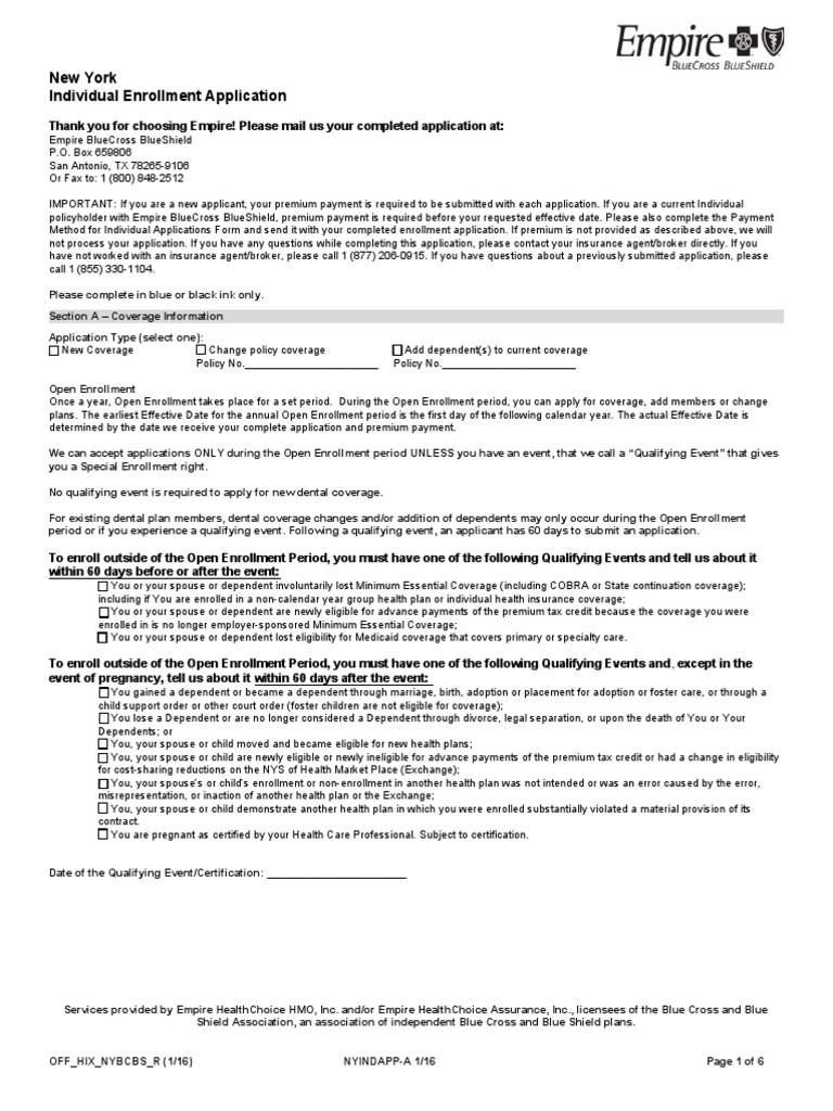 Empire Blue Cross Blue Shield Cheque Debit Card
