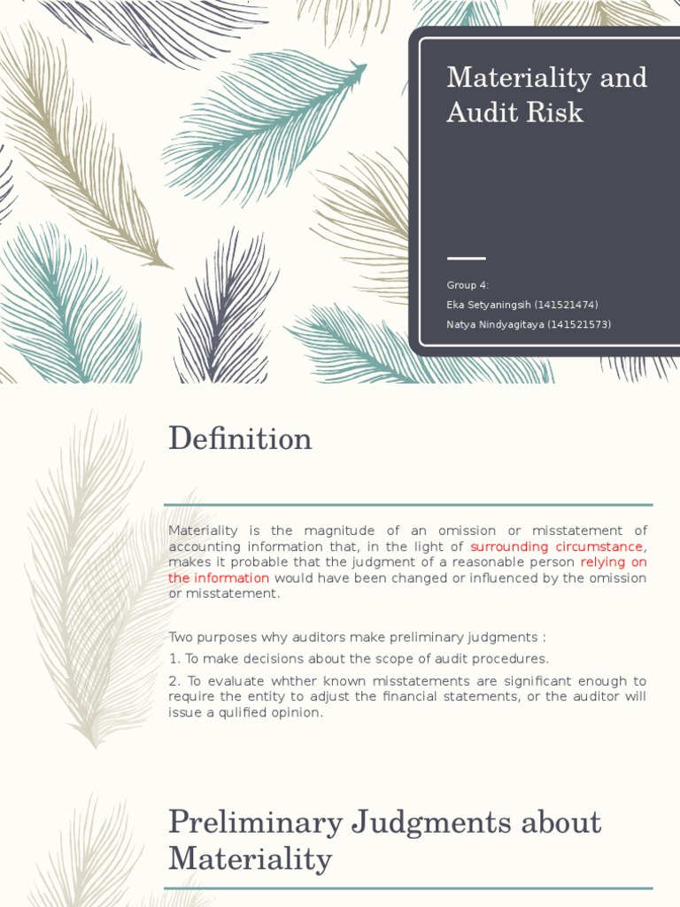 Materiality and Audit Risk | PDF | Financial Audit | Audit