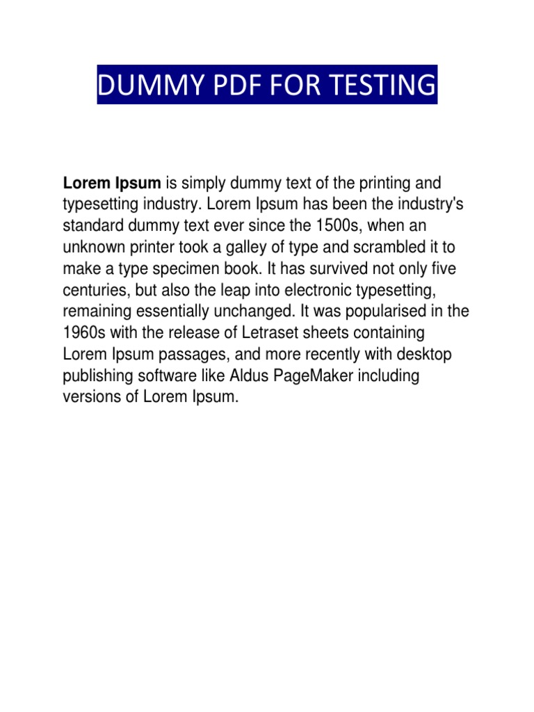 Dummy Text in Publishing | PDF | Classics