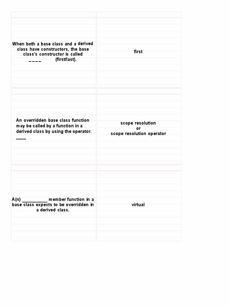 C++ Gaddis Chapter 11 Printable Flash Cards | PDF | Class (Computer ...