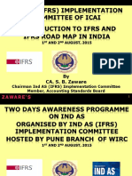 Introduction and Roadmap of Ind As For 1st 2nd August Pune Branch Programme CA. Zaware Sir