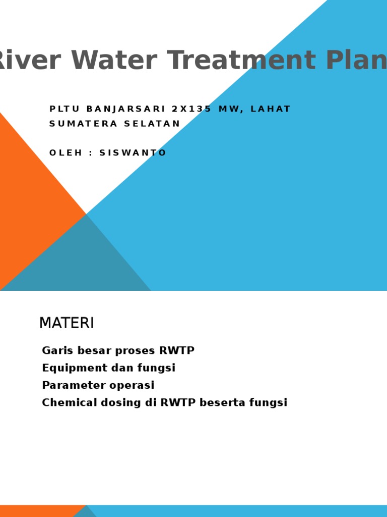 River Water Treatment Plant PDF