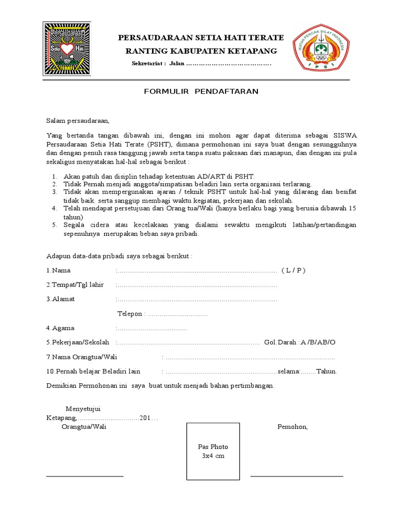 Contoh Kop Surat Psht Contoh Kop Surat