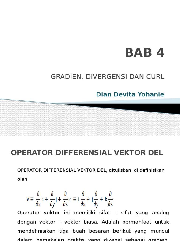 Bab 4 Gradien Divergensi Dan Curl