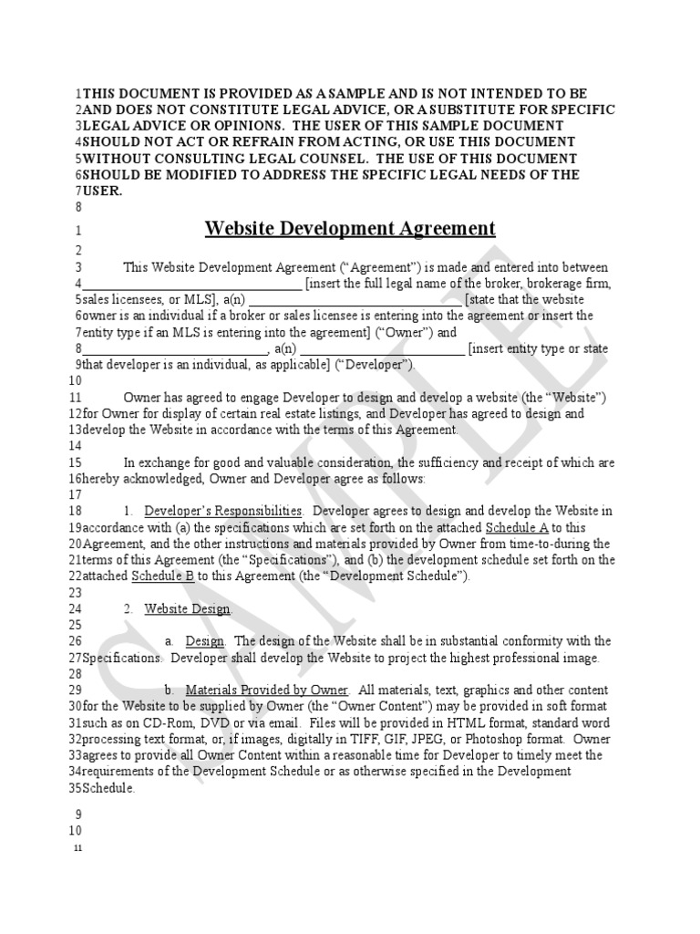 Website Development Agreement | PDF | Trademark | File Format