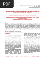 Butterfly Diversity Seasonality and Status in Lakkavalli Range of Bhadra Wildlife Sanctuary