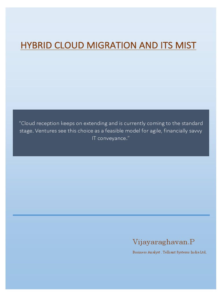 Hybrid Cloud Migration and Its Mist | PDF | Cloud Computing ...