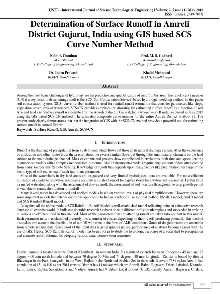 GIS-Based Runoff Estimation in Amreli | PDF | Drainage Basin | Surface ...