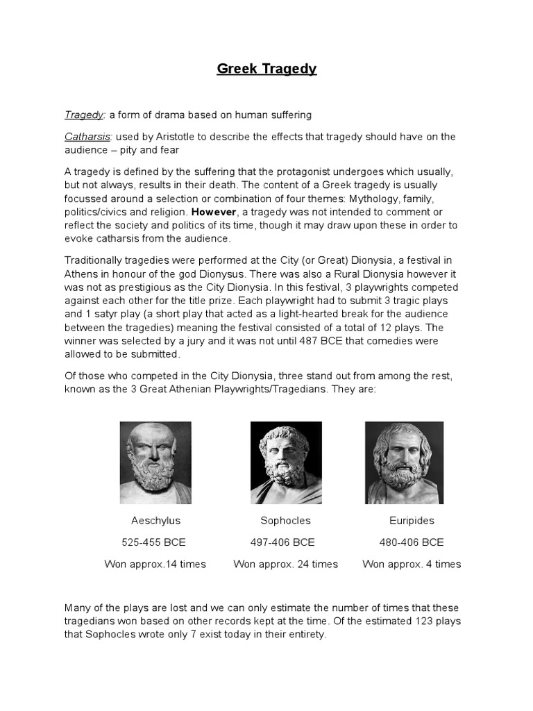 Greek tragedy characteristics picture