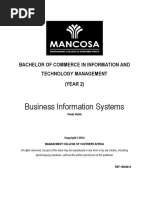 BCom ITM 2 Business Information Systems Jan 2014