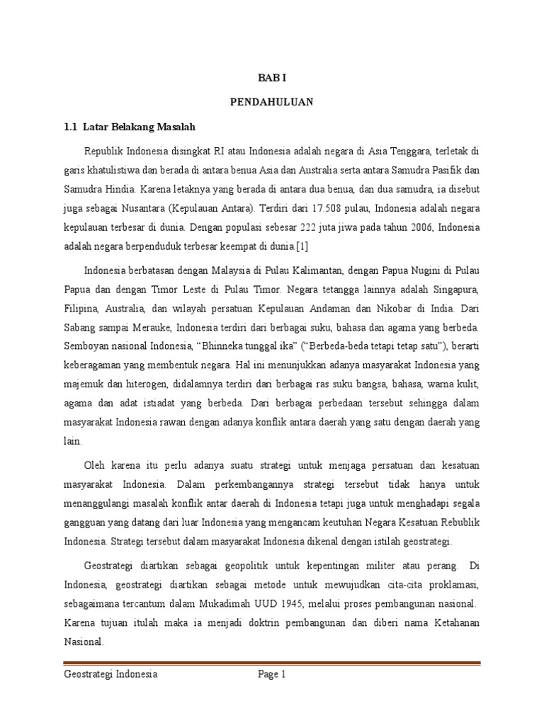 Makalah Geostrategi Indonesia