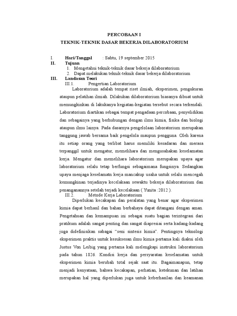 Teknik Dasar Laboratorium Kimia | PDF | Teknologi & Rekayasa