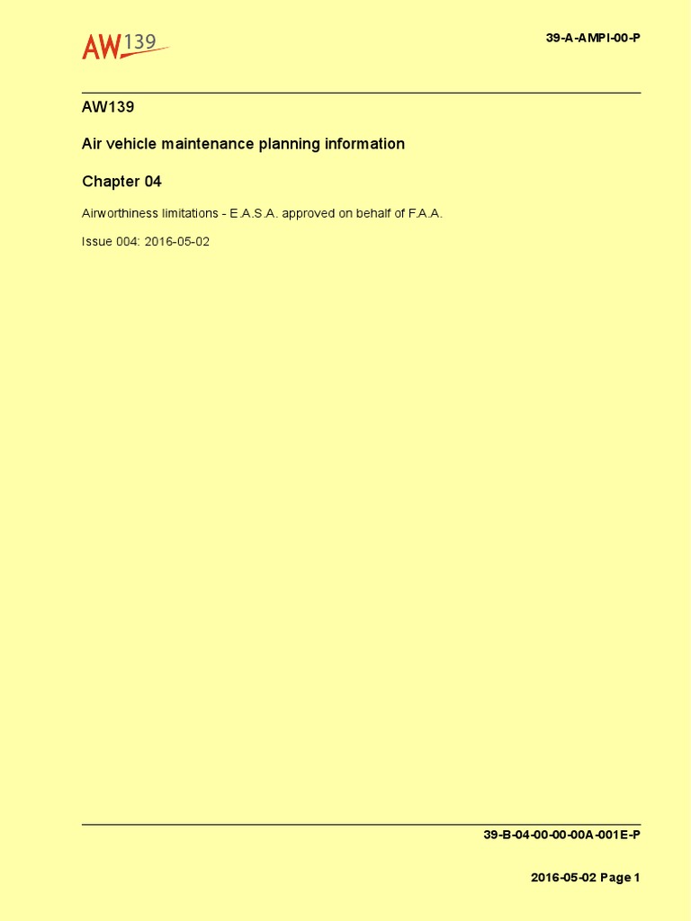 Airworthiness Limitations AW139 | PDF | Rotor Helikopter | Helikopter