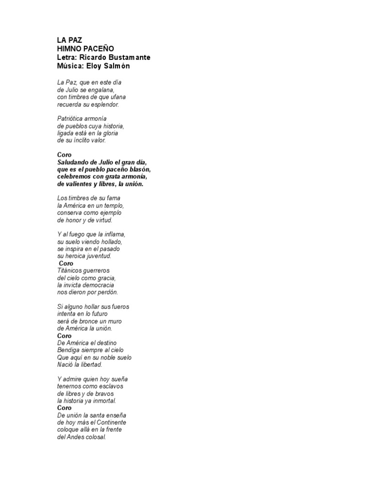 Himno La Paz | PDF