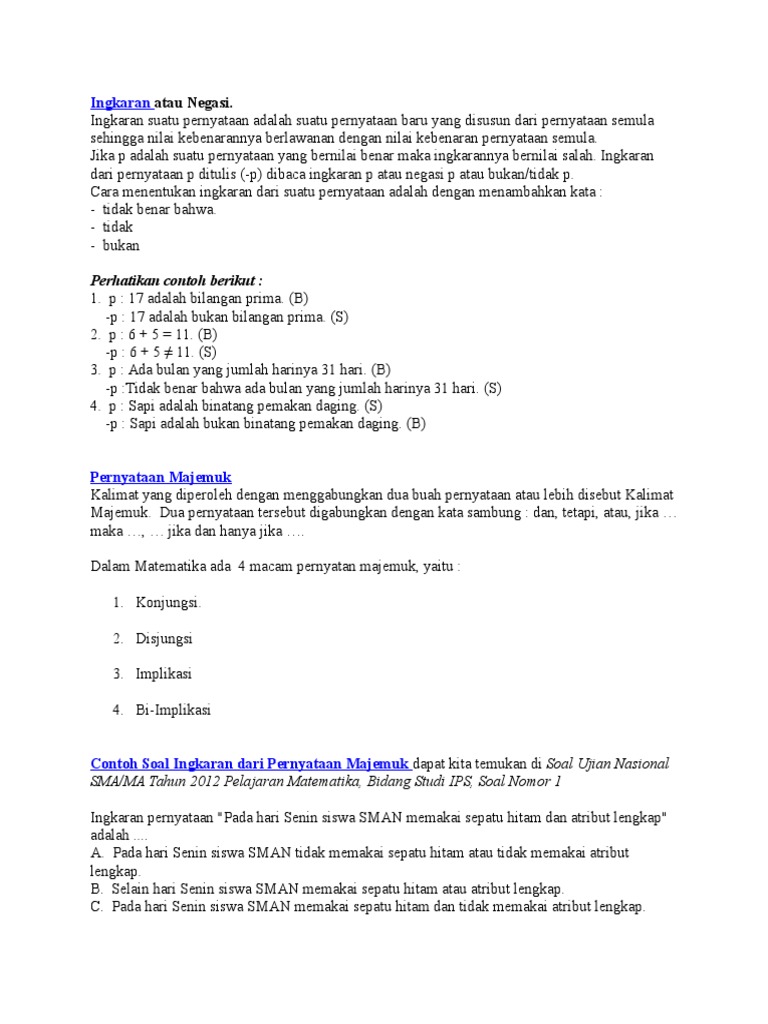 Ingkaran Atau Negasi