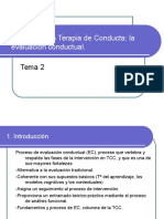 TEMA 2 El Proceso en Terapia de Conducta La Evaluación Conductual