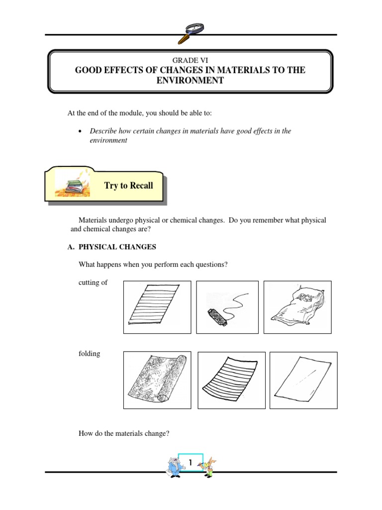 Good and Harmful Changes in Materials | PDF | Compost | Biodegradation