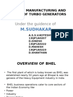 STUDY OF MANUFACTURING AND TESTING OF TURBO GENERATORS