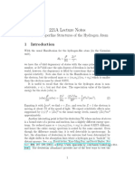 221A Lecture Notes: Fine and Hyperfine Structures of The Hydrogen Atom 1