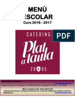 Menús 2016-2017 Catering Plat a Taula