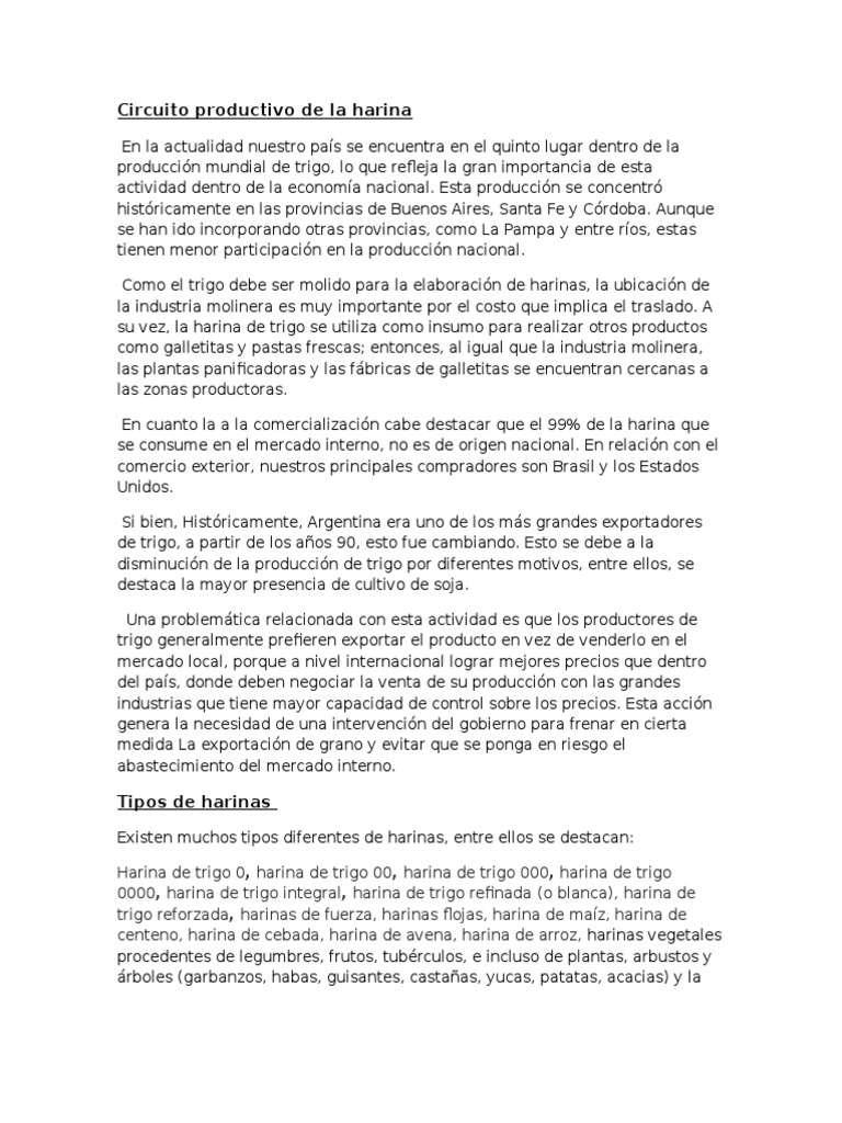 Circuito Productivo de la Harina de Trigo | PDF | Trigo | Harina