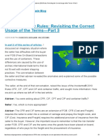 Incoterms 2010 Rules - Revisiting The Correct Usage of The Terms - Part 3