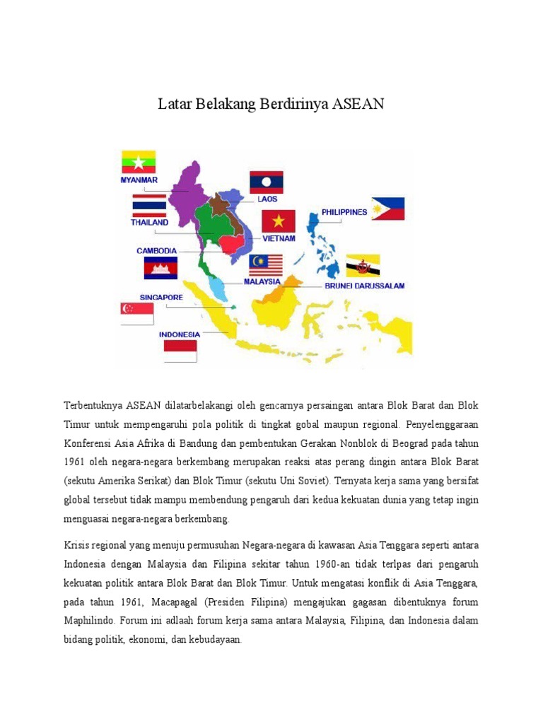 Latar Belakang Berdirinya Asean