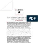La Tradición Hermética y Platónica en Dante y Los Fieles de Amor. 1ª Parte