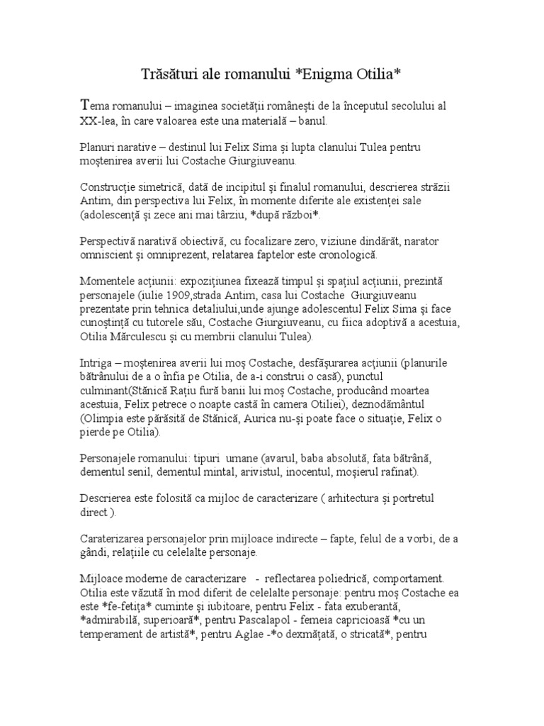 Enigma Otiliei - demonstratie