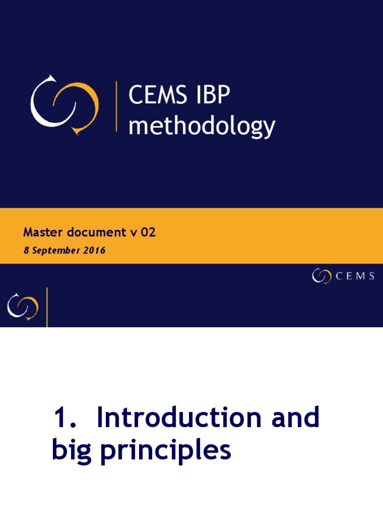 Cems Ibp Methodology: Master Document V 02 | PDF