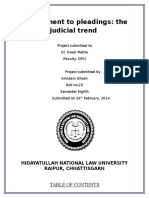 Amendment To Pleadings: The Judicial Trend: Project Submitted To Dr. Swati Mehta (Faculty: DPC)