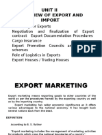 Unit Ii Overview of Export and Import