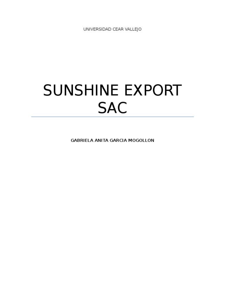 Sunshine Export Sac | PDF | Aguacate | Perú