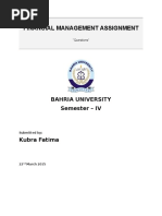 FM - Assignment I - Kubra Fatima