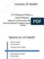 Determinants of Health: Dr.N.Bayapa Reddy Asst - Professor Dept - of Community Medicine