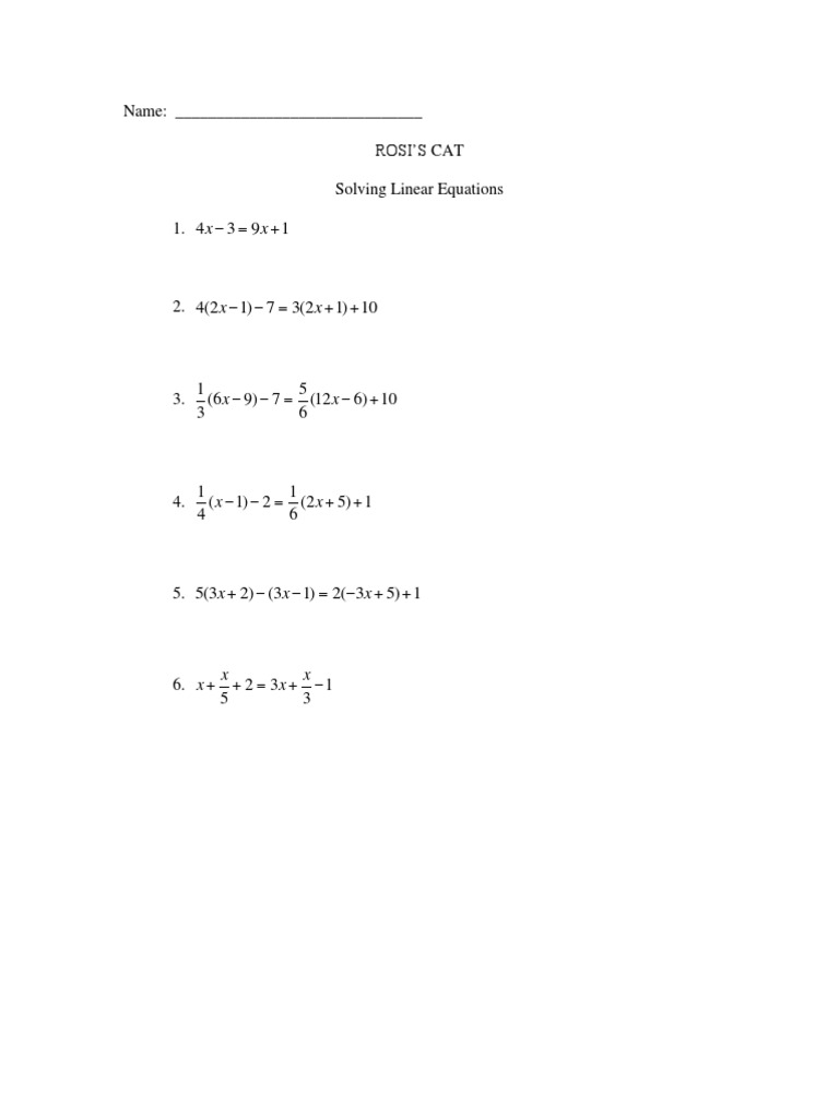 Solving Linear Equations | PDF