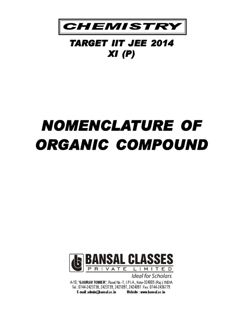 Organic Compound Nomenclature Guide | PDF | Alkane | Alkene