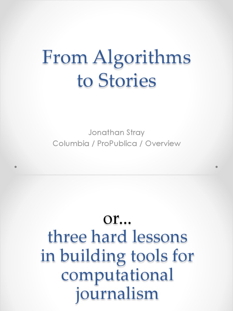 Lessons in Computational Journalism | PDF | Communication | Areas Of ...