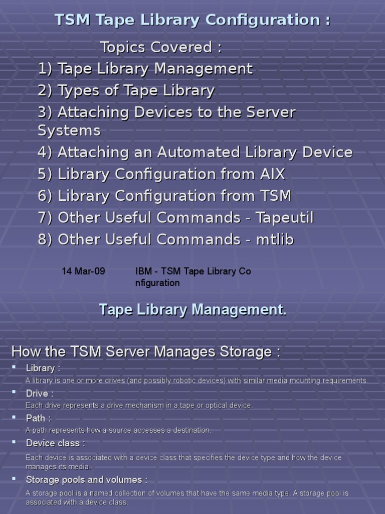 IBM Tape Library Configuration Download Free PDF Computer Data